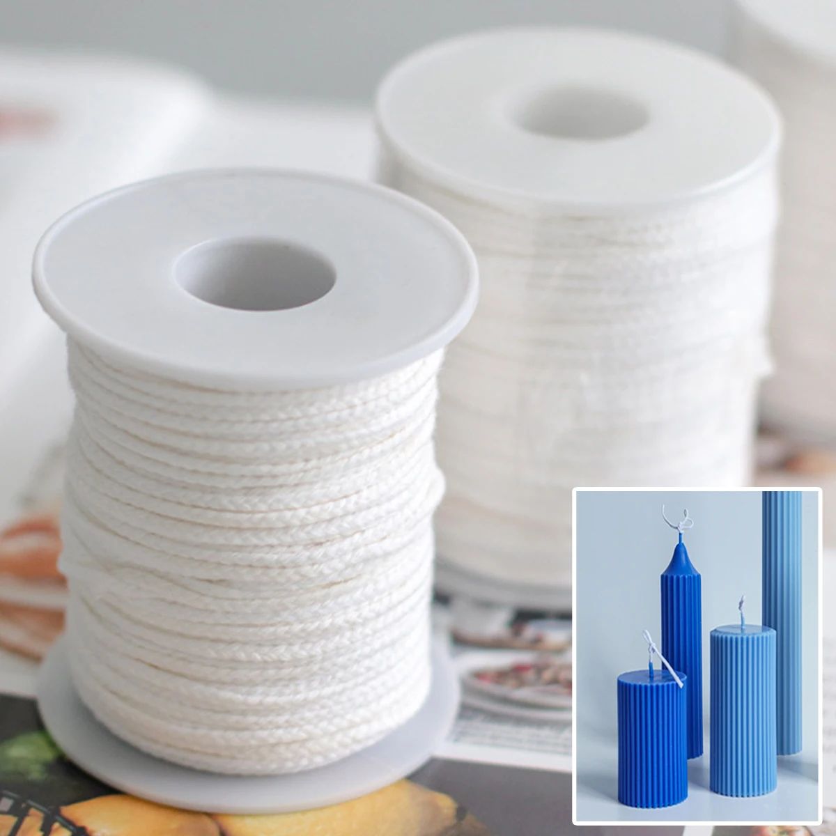 Candle Making Wicks - 61 метр/рулон, белый хлопковый фитиль для